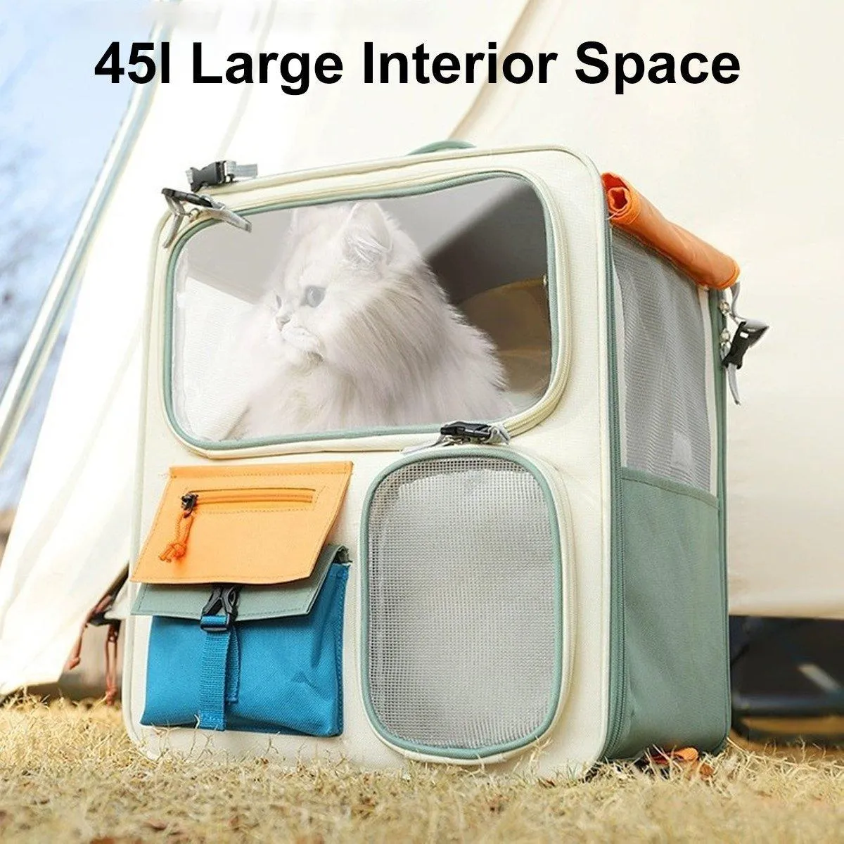 Large Capacity Pet Backpack for Cats Dogs Travel Carrier Ideal for Outdoor Use