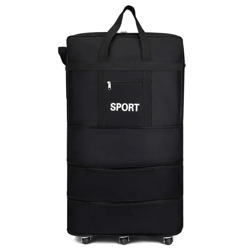Large Capacity Rolling Travel Bag – Foldable Oxford Luggage with Packing Cubes