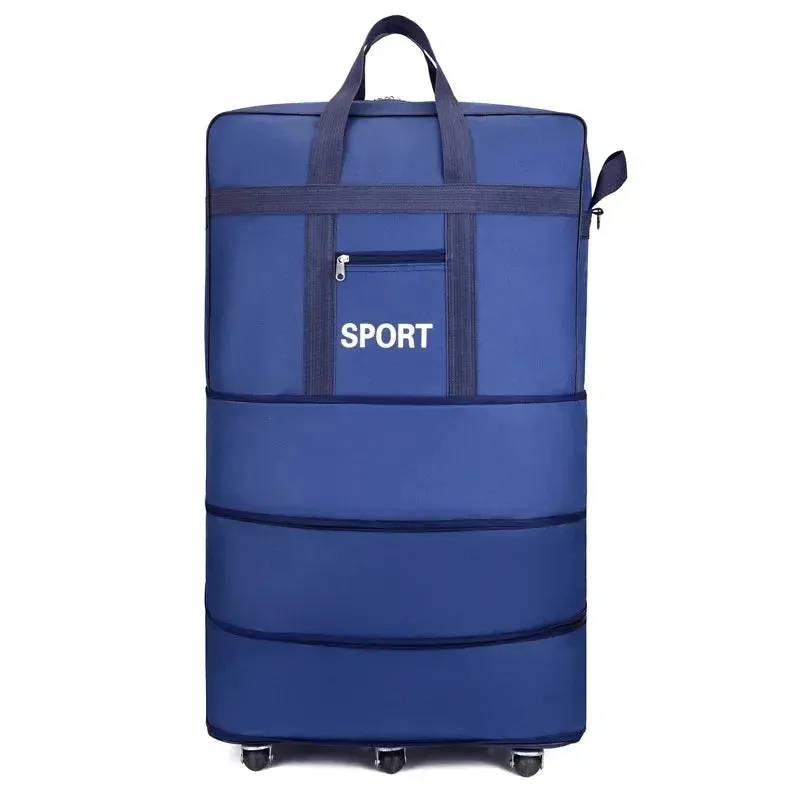 Large Capacity Rolling Travel Bag – Foldable Oxford Luggage with Packing Cubes
