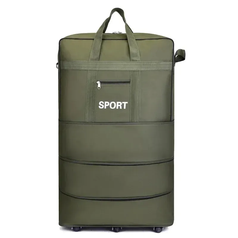 Large Capacity Rolling Travel Bag – Foldable Oxford Luggage with Packing Cubes