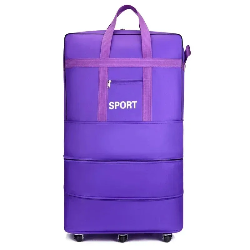 Large Capacity Rolling Travel Bag – Foldable Oxford Luggage with Packing Cubes