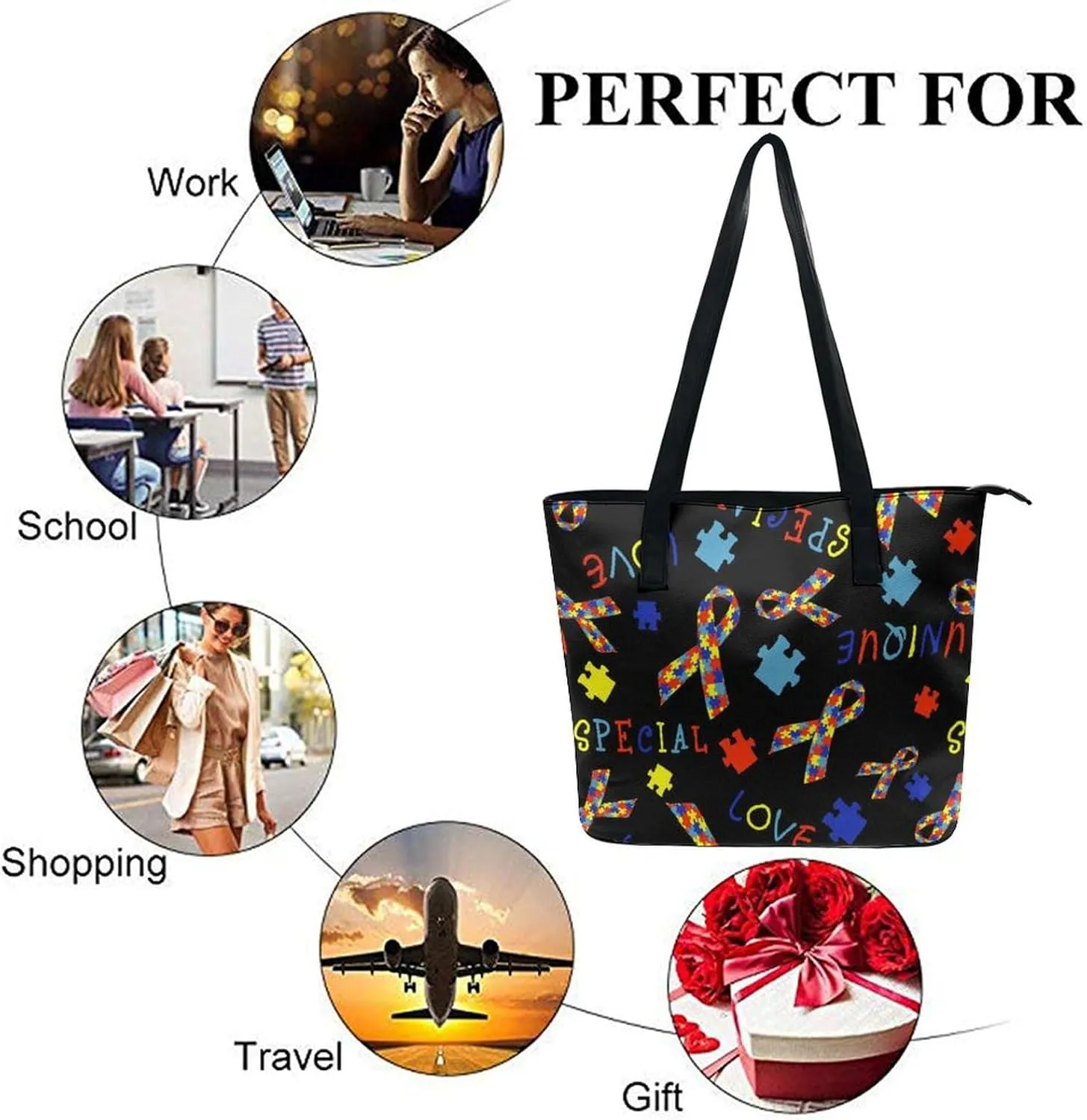 Large Capacity Work Tote Bag Handbag Waterproof Big Shoulder Commuter Bag