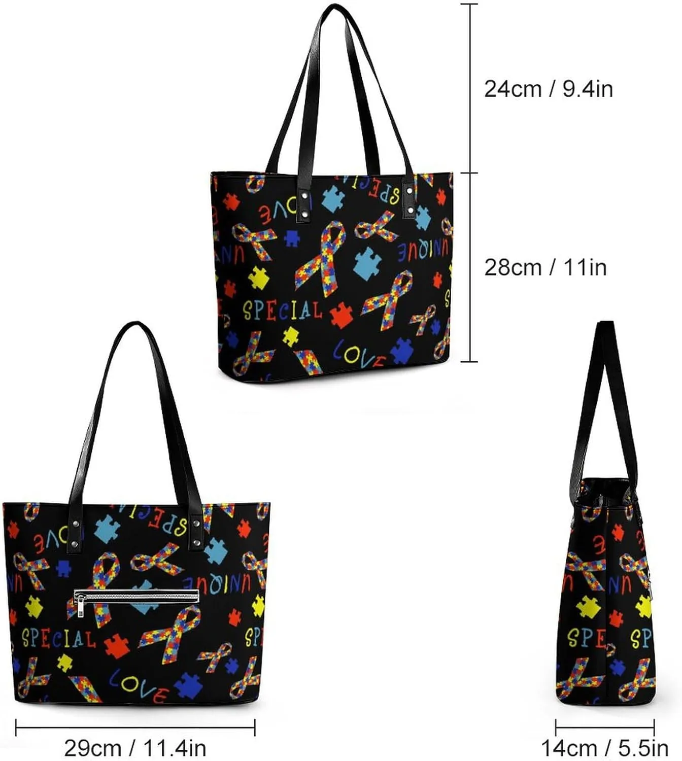 Large Capacity Work Tote Bag Handbag Waterproof Big Shoulder Commuter Bag