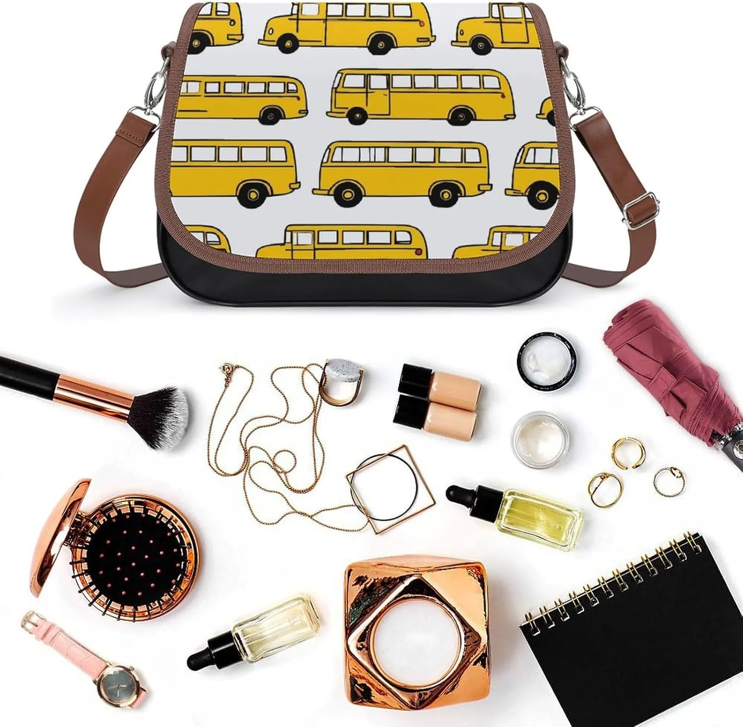Large Crossbody Bag Travel Fashion Shoulder Bag Waterproof Leather Purse