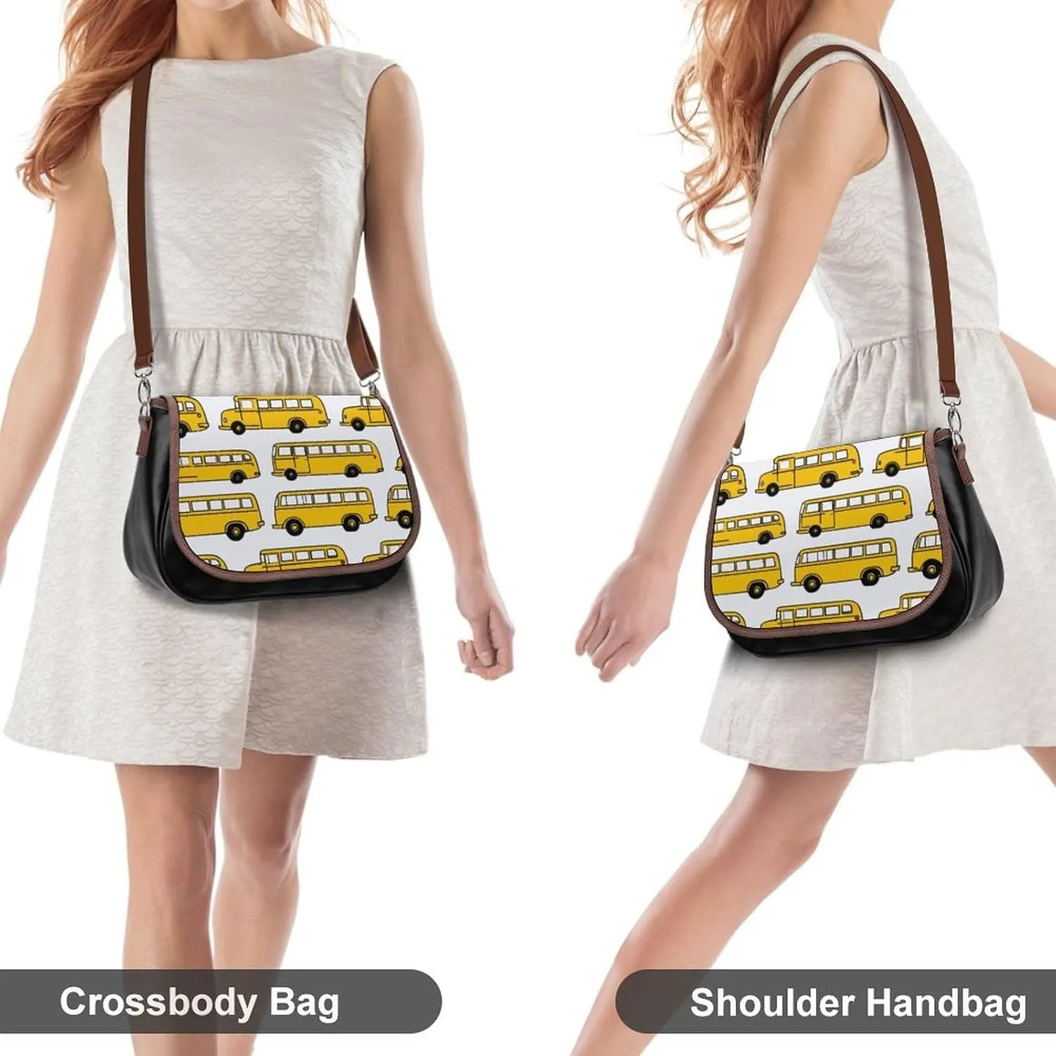 Large Crossbody Bag Travel Fashion Shoulder Bag Waterproof Leather Purse