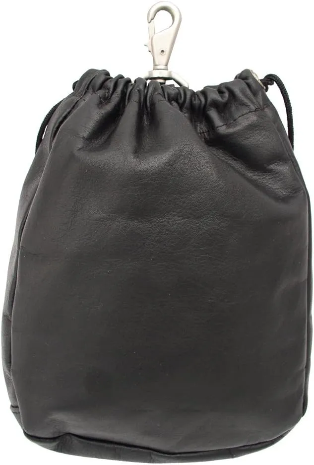 Large Drawstring Pouch, Black, One Size