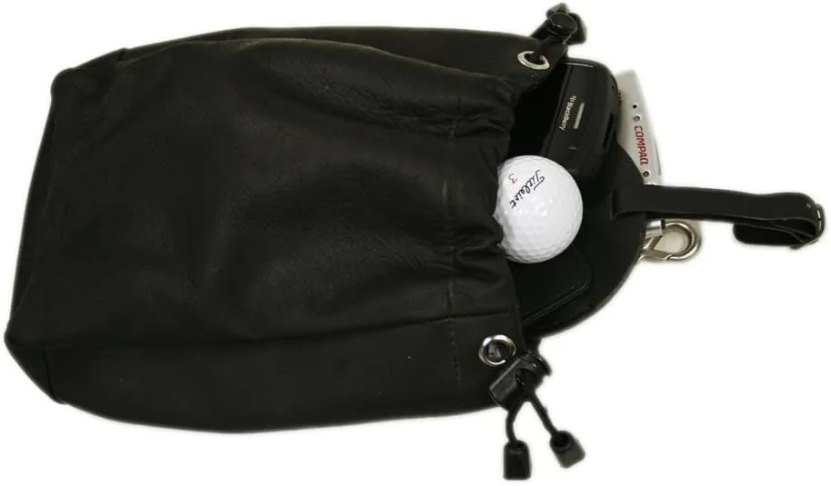 Large Drawstring Pouch, Black, One Size