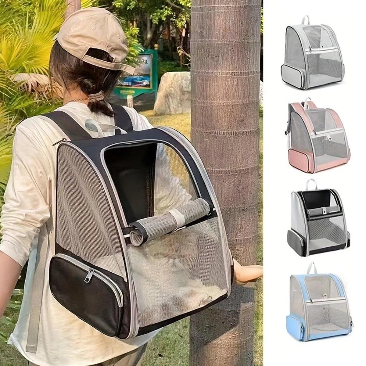 Large Foldable Breathable Portable Cat Dog Bag Outdoor Shoulder Pet Backpack
