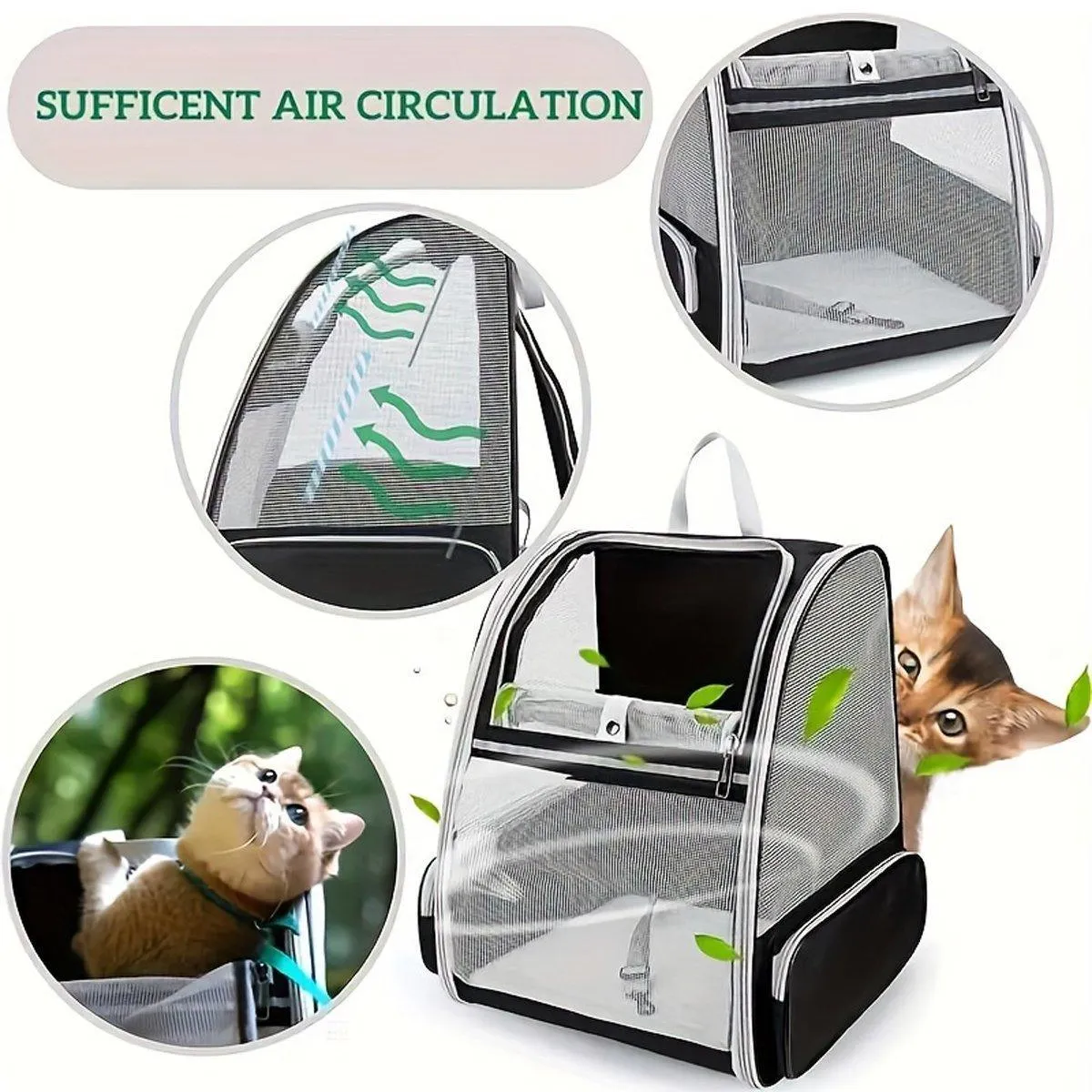 Large Foldable Breathable Portable Cat Dog Bag Outdoor Shoulder Pet Backpack