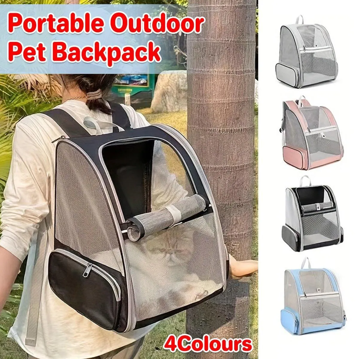 Large Foldable Breathable Portable Cat Dog Bag Outdoor Shoulder Pet Backpack