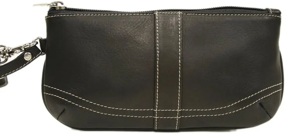 Large Ladies Wristlet, Black, One Size
