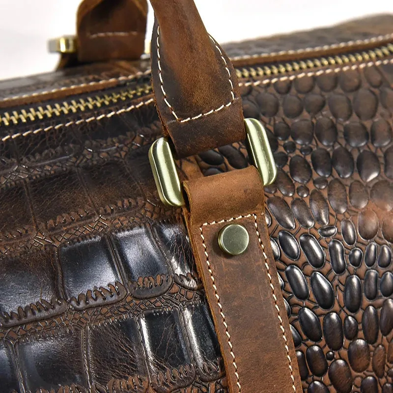 Large Leather Capacity Trolley Bag Hand Luggage Bag