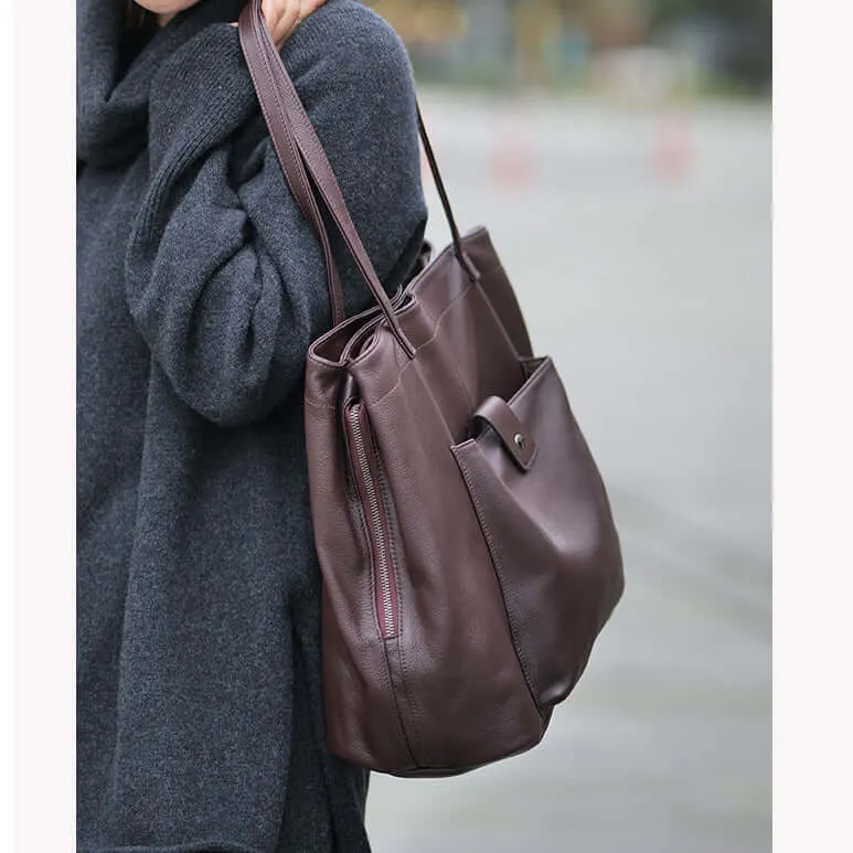 Large Leather Tote Bag for Women