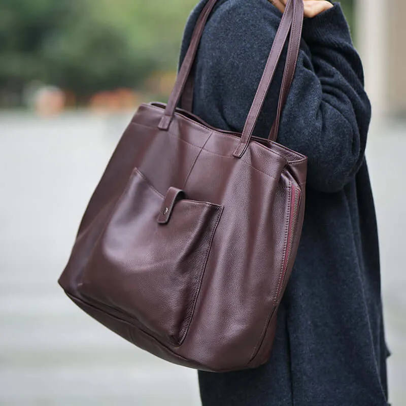Large Leather Tote Bag for Women
