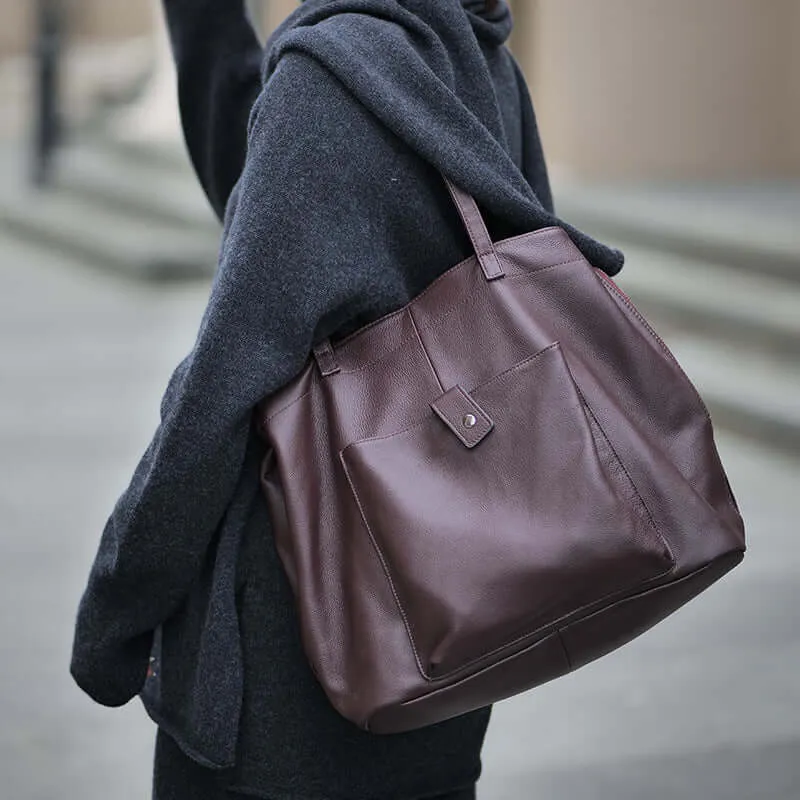 Large Leather Tote Bag for Women