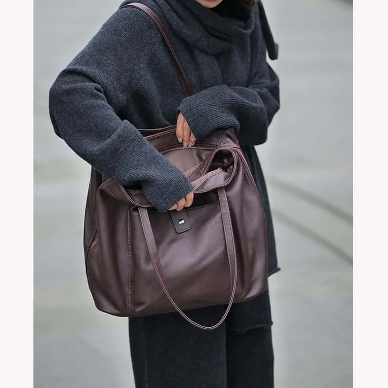 Large Leather Tote Bag for Women