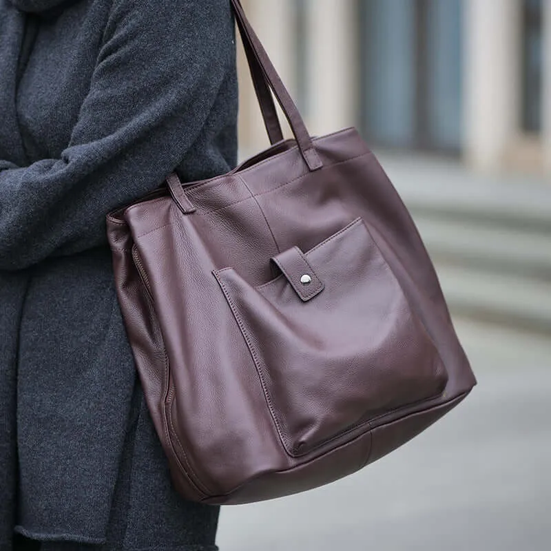 Large Leather Tote Bag for Women