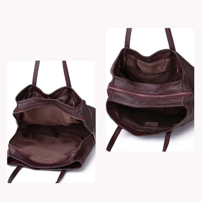 Large Leather Tote Bag for Women