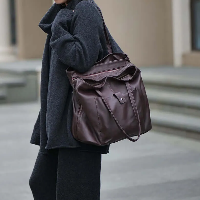 Large Leather Tote Bag for Women