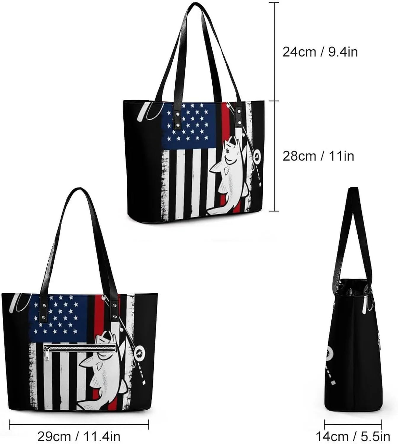 Large Leather Tote Bag Travel Work Daily Essentials Handbag For Women Men