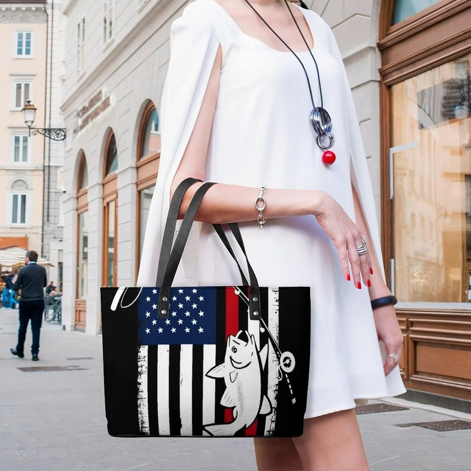 Large Leather Tote Bag Travel Work Daily Essentials Handbag For Women Men