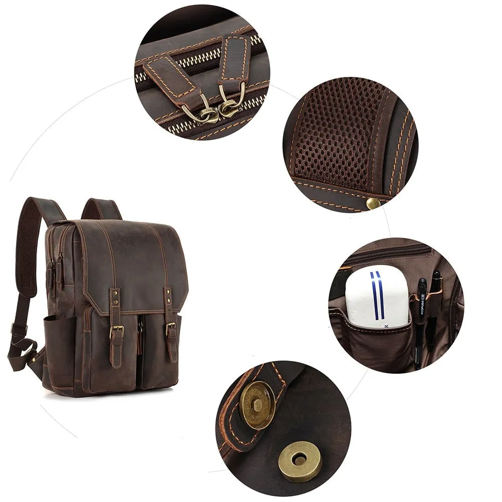 Larger Genuine Leather Backpack