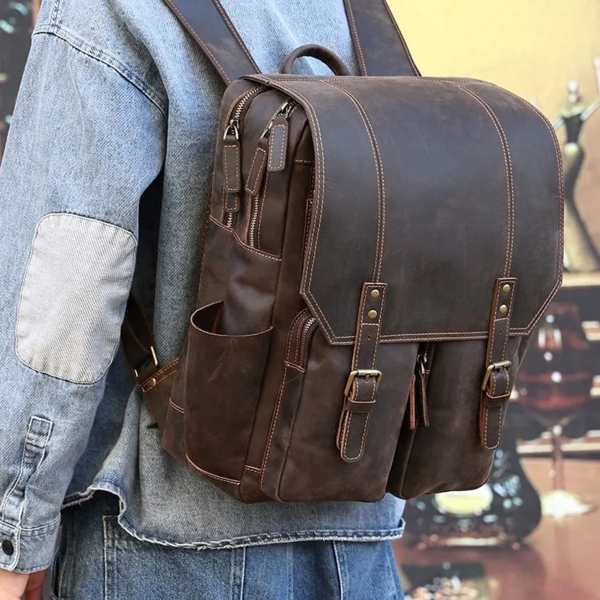 Larger Genuine Leather Backpack
