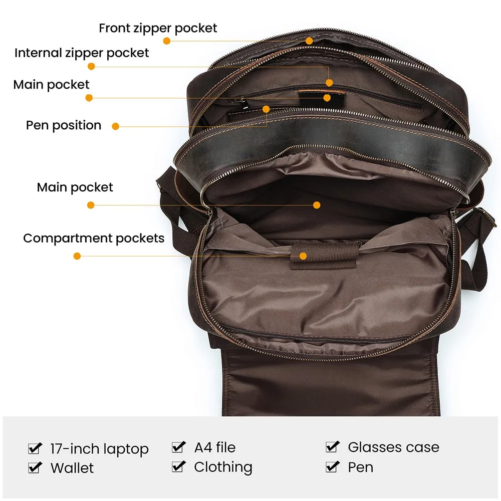 Larger Genuine Leather Backpack