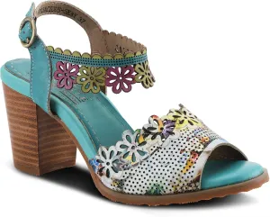 L'Artiste by Spring Step Floradacious Sky Blue Multi Leather EU 35 (US Women's 5) M