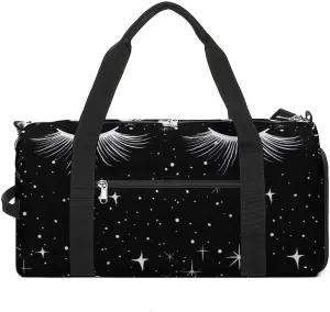 Lash Eyelash Print Sports Gym Bag for Men Women Travel Duffel Bag with Shoulder Strap