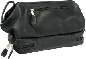 Latico Leathers Men's Portable Travel Kit Accessories Toiletries Bag - Made From 100% Genuine Authentic Leather Handcrafted by Artisans (Uptown Black)