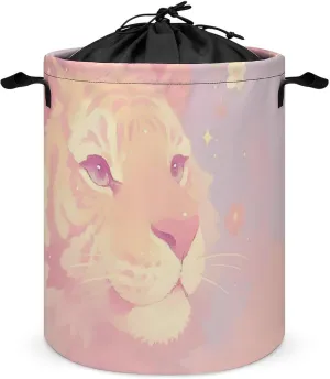 Laundry Hampers, Large Drawstring Laundry Bag, Removable Laundry Bags, Collapsible Storage Bin with Handles for Home Organization, Kids Room, Nursery Carnivore
