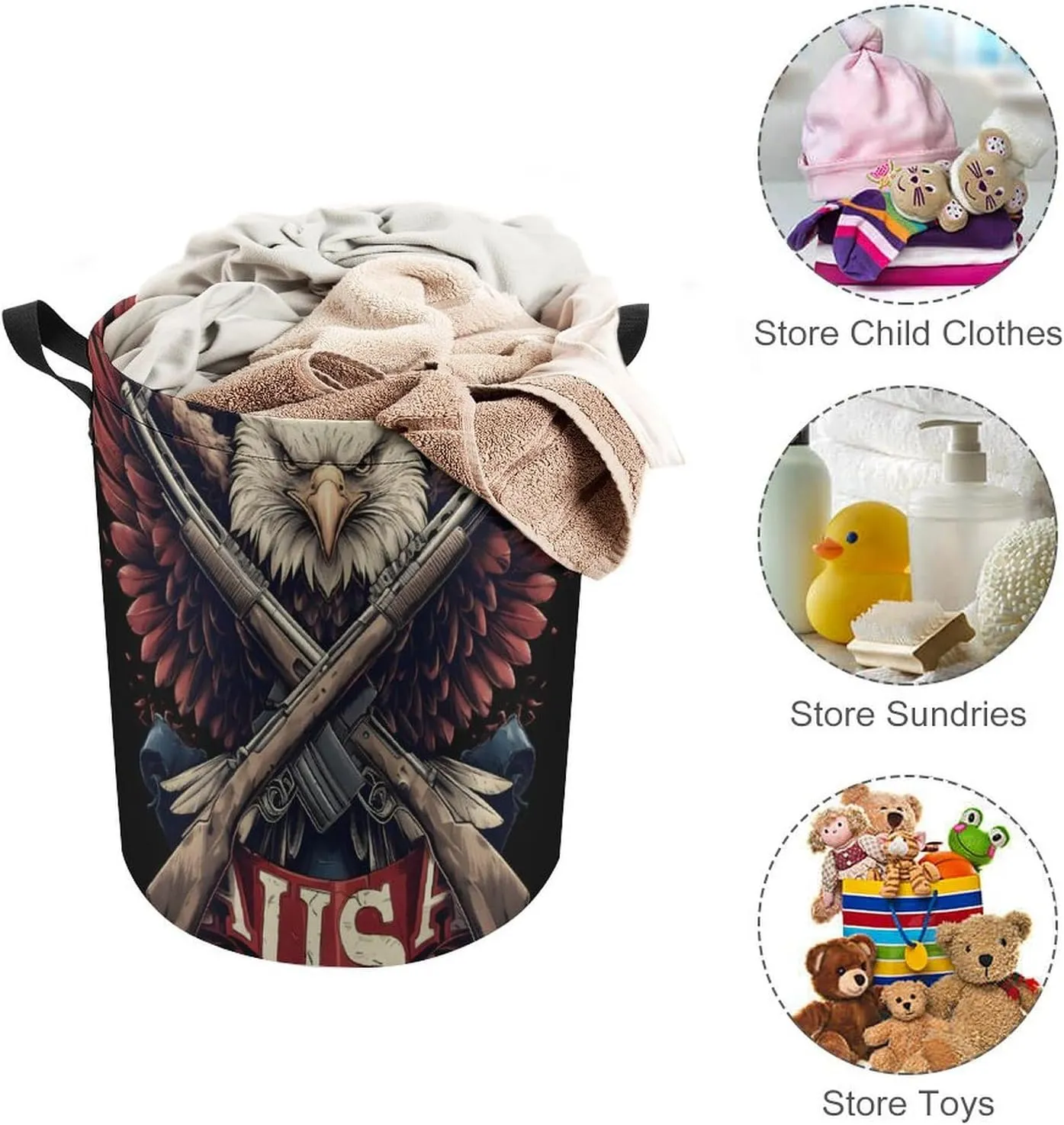 Laundry Hampers, Large Drawstring Laundry Bag, Removable Laundry Bags, Collapsible Storage Bin with Handles for Home Organization, Kids Room, Nursery Fashion Accessory