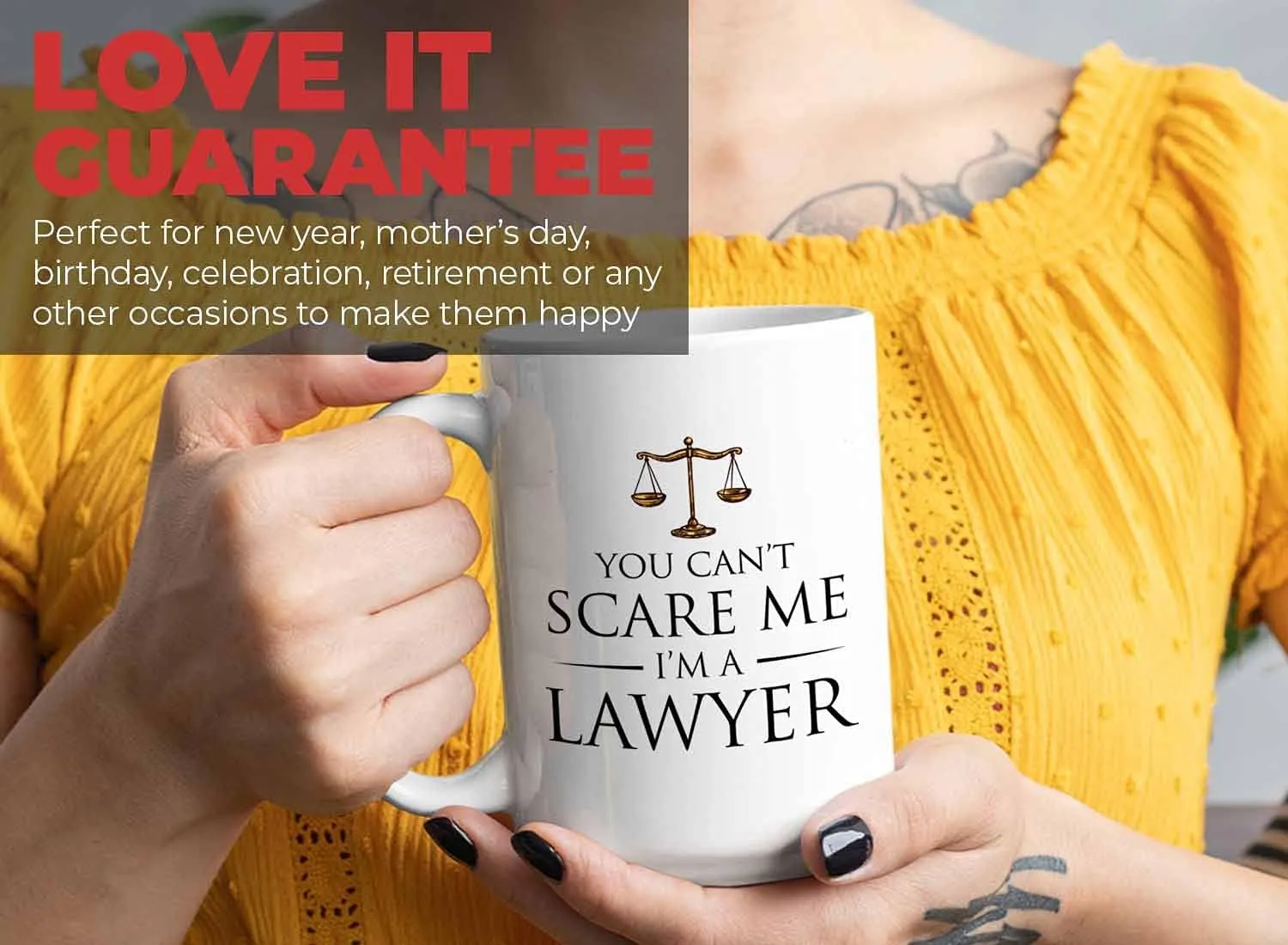 Lawyer Coffee Mug - You Cant SMe - Judge Jury Law Attorney Firm Advocate Plaintiff Civil Legal Court 15oz White