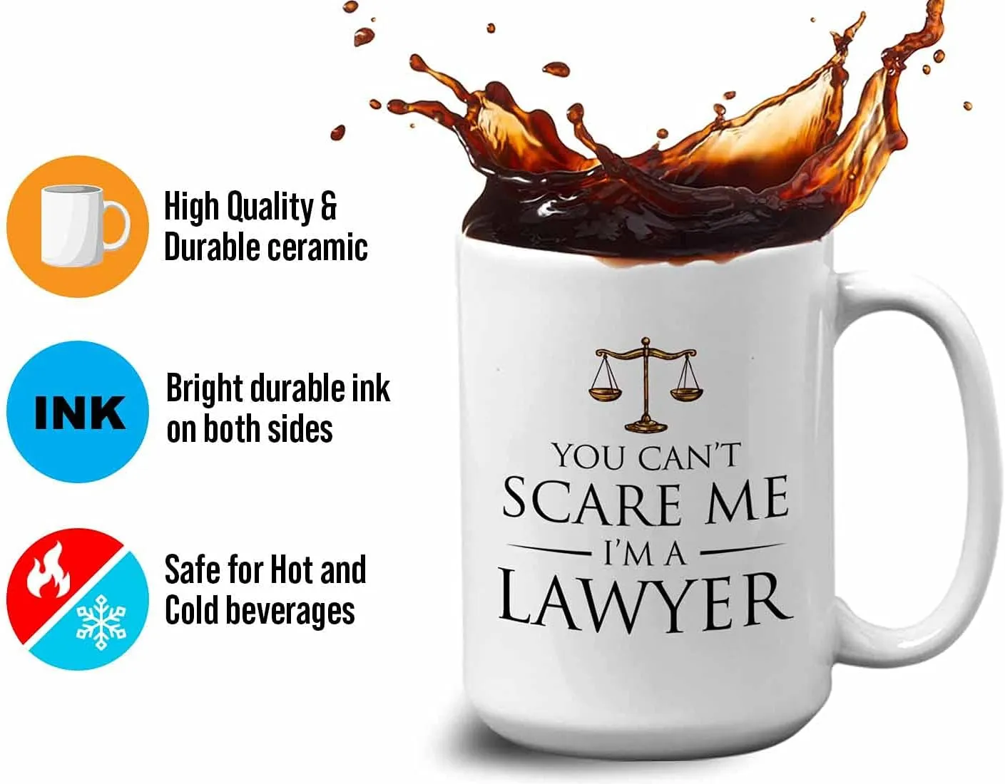 Lawyer Coffee Mug - You Cant SMe - Judge Jury Law Attorney Firm Advocate Plaintiff Civil Legal Court 15oz White