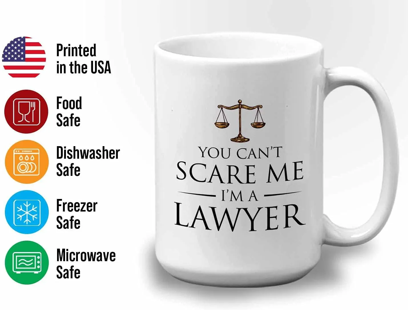 Lawyer Coffee Mug - You Cant SMe - Judge Jury Law Attorney Firm Advocate Plaintiff Civil Legal Court 15oz White