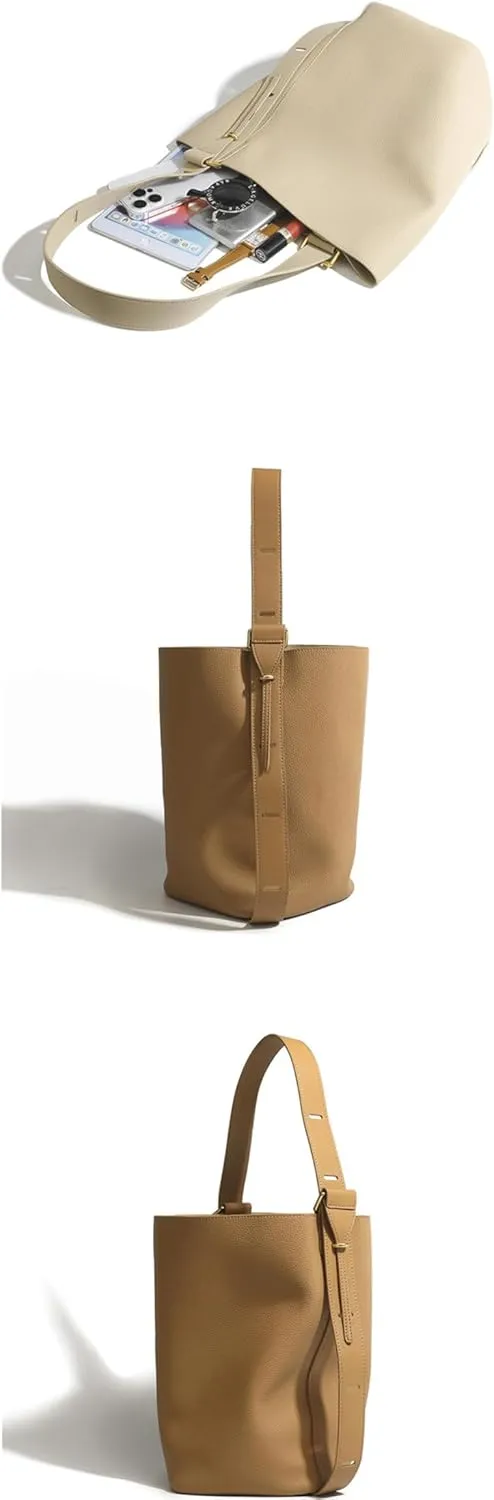 Leather Designer Cowhide Stray Bucket Crossbody Shoulder Large-capacity Lazy Women's Bag