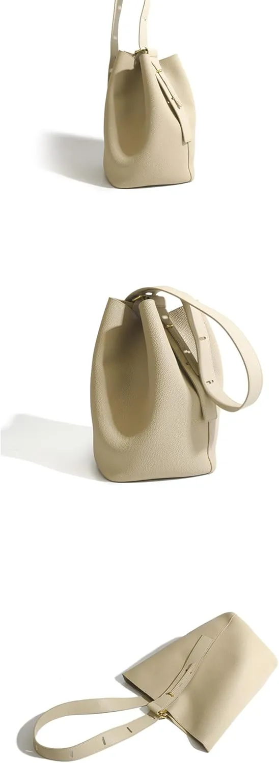Leather Designer Cowhide Stray Bucket Crossbody Shoulder Large-capacity Lazy Women's Bag