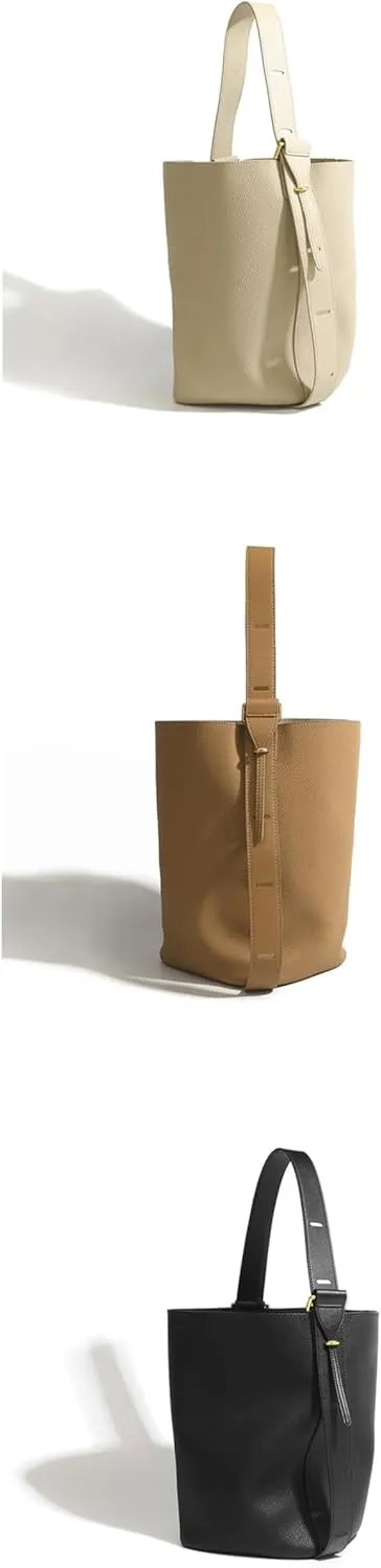 Leather Designer Cowhide Stray Bucket Crossbody Shoulder Large-capacity Lazy Women's Bag