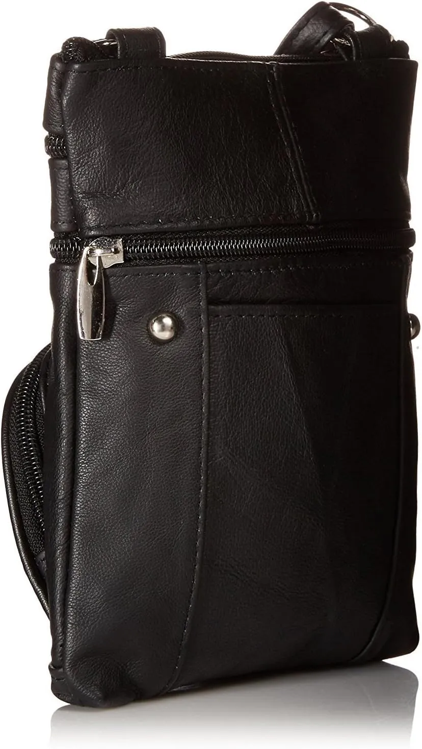 Leather Shoulder Bag Handbag Purse Cross Body Organizer Wallet Multi Pockets
