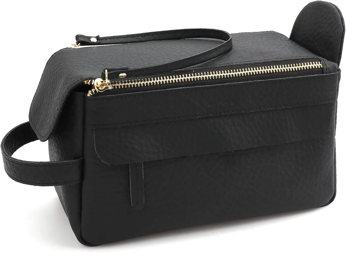 Leather Toiletry Bag for Men, Small Toiletry Organizer Hanging Dopp Kit, Mens Travel Bag Toiletry Kit, Shaving Bag for Traveling Toiletries Accessories (Black Vein)
