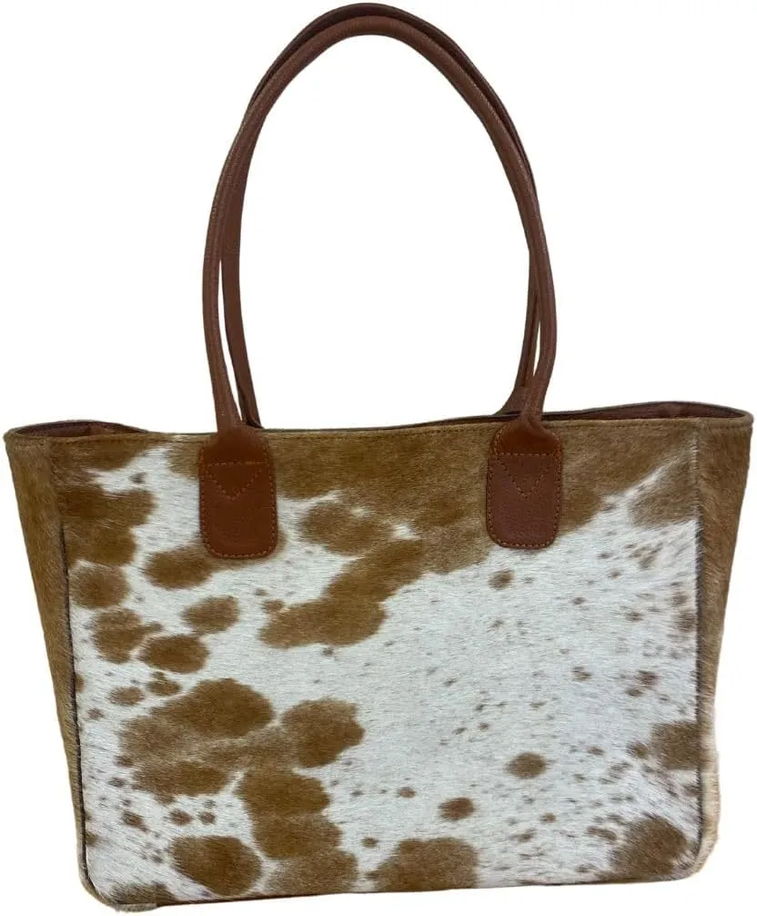Leather Tote Bag Cowhide Hairon Crossbody Shoulder Handbag Weekender Travel Purse – Genuine Leather Large Bag for Women Stylish & Durable gift