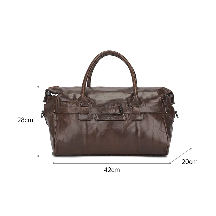 Leather Travel Bag NZ - Premium Coffee Leather Bag