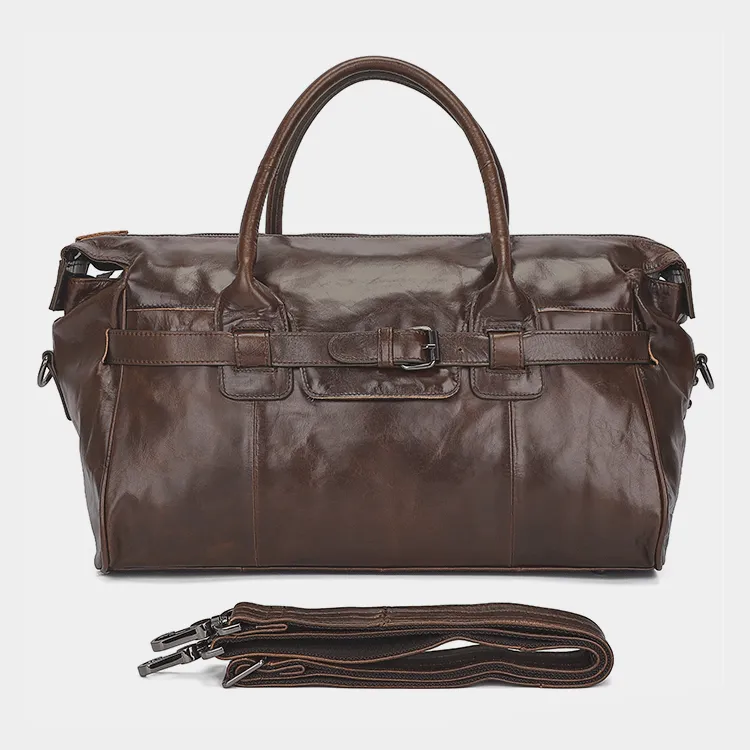 Leather Travel Bag NZ - Premium Coffee Leather Bag