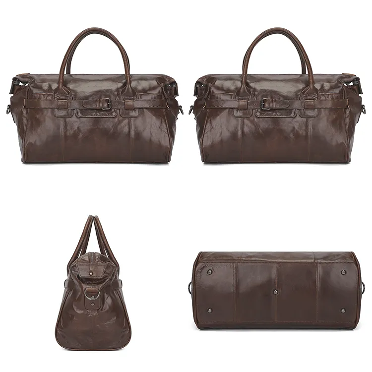 Leather Travel Bag NZ - Premium Coffee Leather Bag