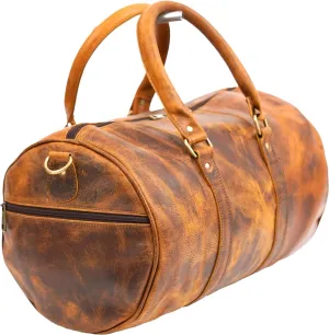 Leather Travel Duffel Weekender Bag Carry on Overnight Bag Sports Duffel bag For Men and Women 14 Inch