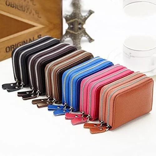 Leather Wallet Pu Leather Women's Wallet Retro Fashion Short Purse Clutch for Girls Ladies Business Card Holder Coin Pocket Large Capacity (Brown,8.5x10.5cm)
