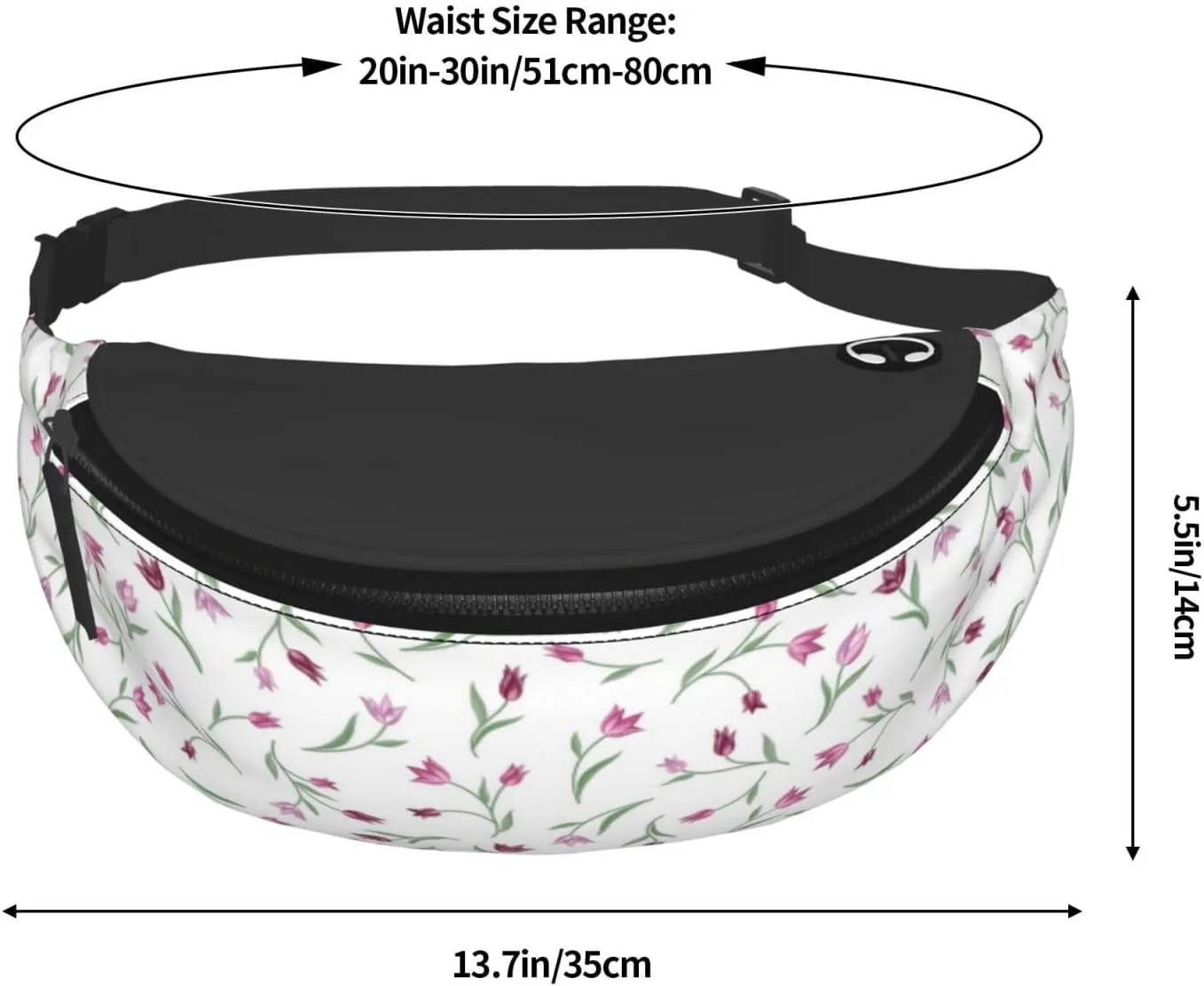 Leisure Sports Crossbody Bag Running Casual Hands-Free Wallets Waist Pack for Man Woman Father's Day for Dad Blooming Flower