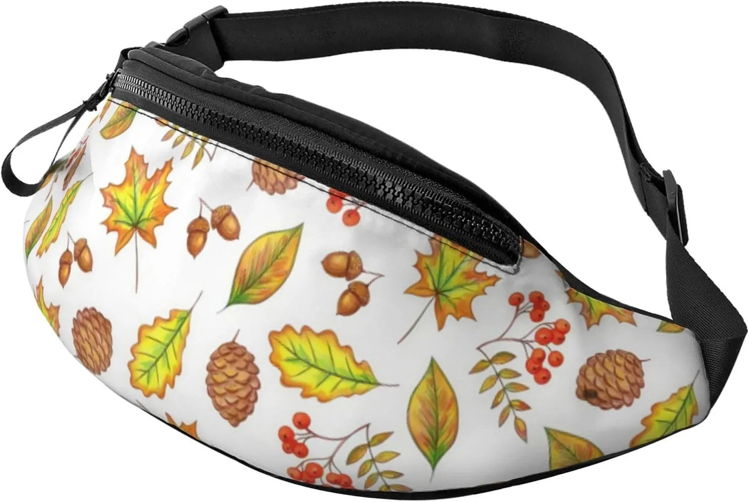 Leisure Sports Crossbody Bag Running Casual Hands-Free Wallets Waist Pack for Man Woman Father's Day for Dad Pine Nut Leaves