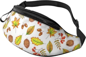 Leisure Sports Crossbody Bag Running Casual Hands-Free Wallets Waist Pack for Man Woman Father's Day for Dad Pine Nut Leaves